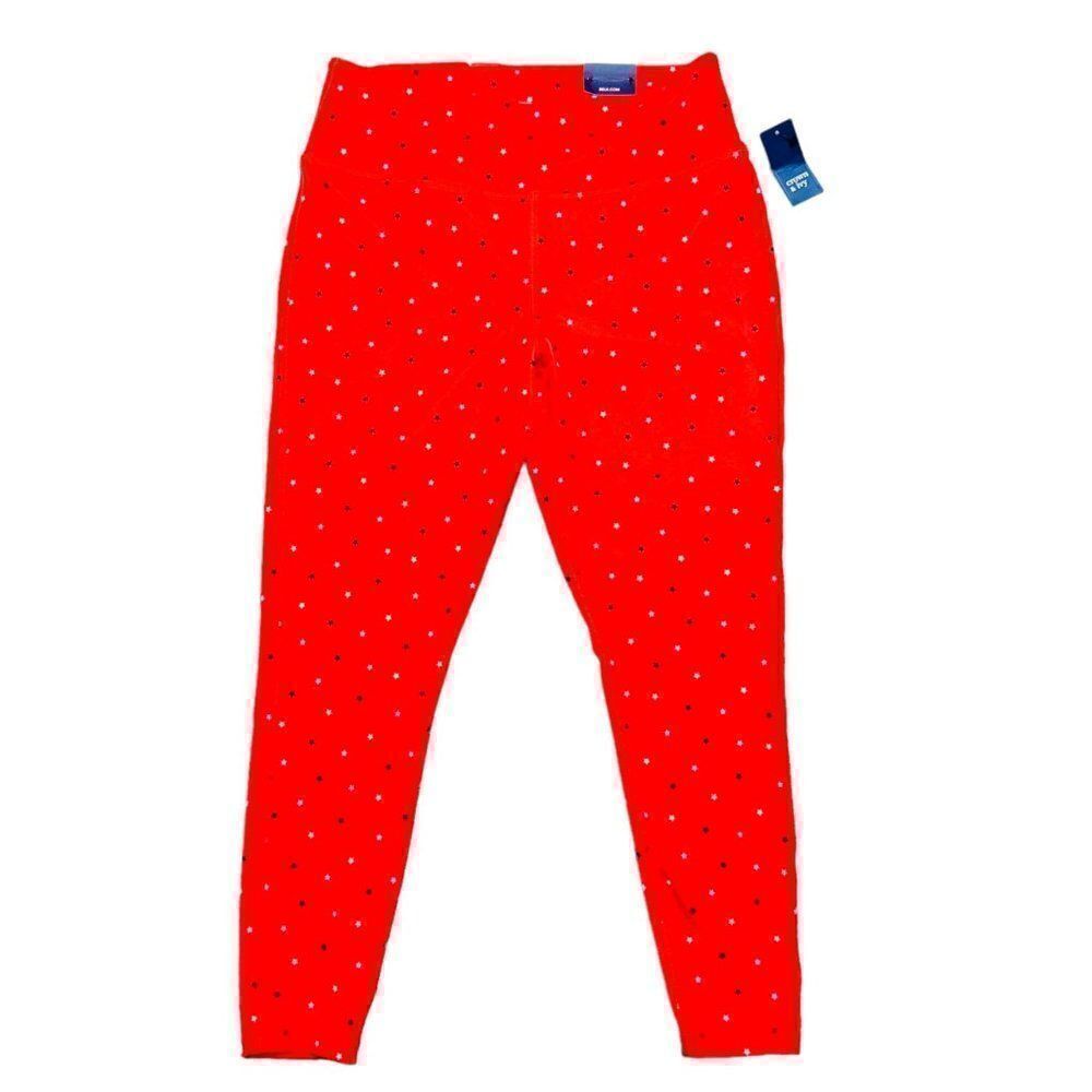 Crown & Ivy Printed Leggings Red Star Women's Large (L) NWT